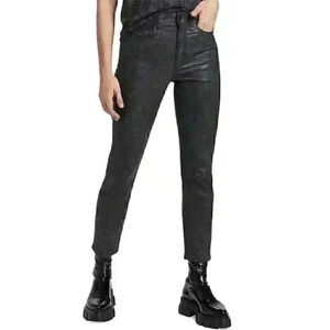 NWT Rag & Bone Nina High Rise Black Straight Leg Snake
Foil Cigarette Jeans Sz26